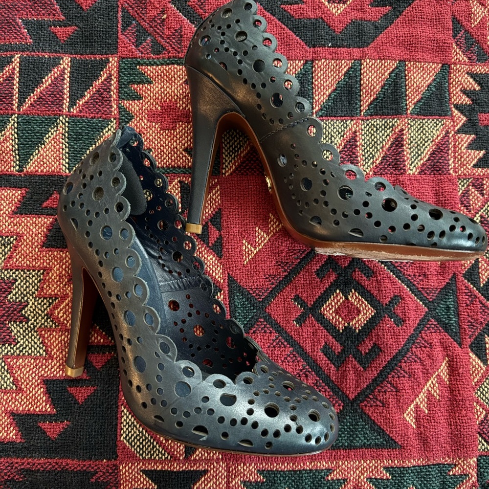 Tory Burch Navy Blue Cutout Heels